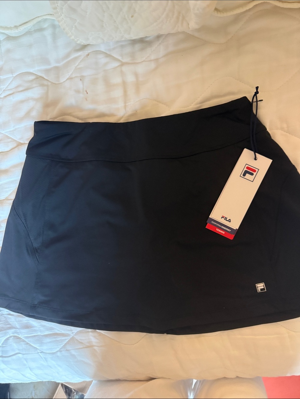 FILA Women's Black Tennis Skirt with Small Logo